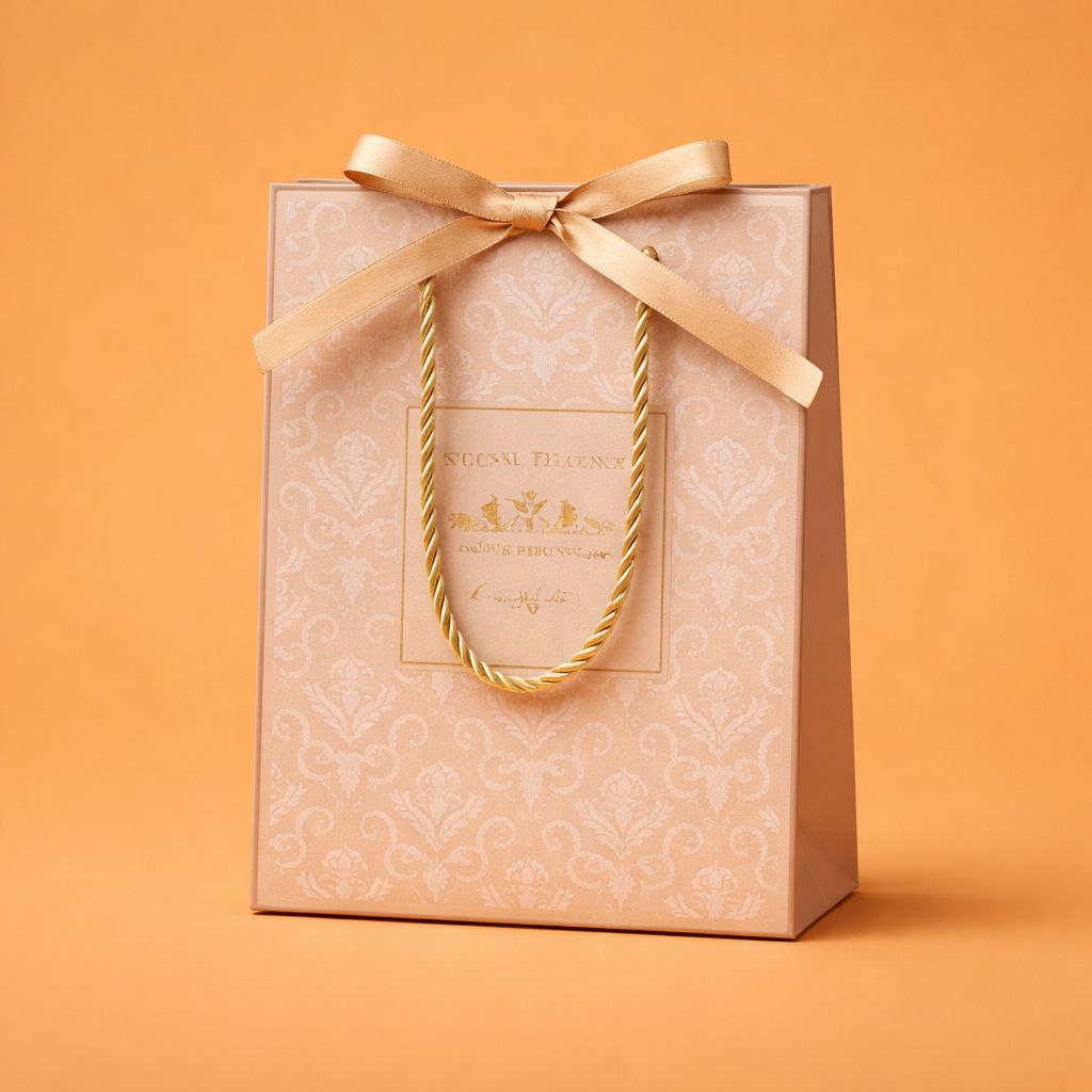 Gift Bag with Satin Bow | Special Thanks | Embossed Damask