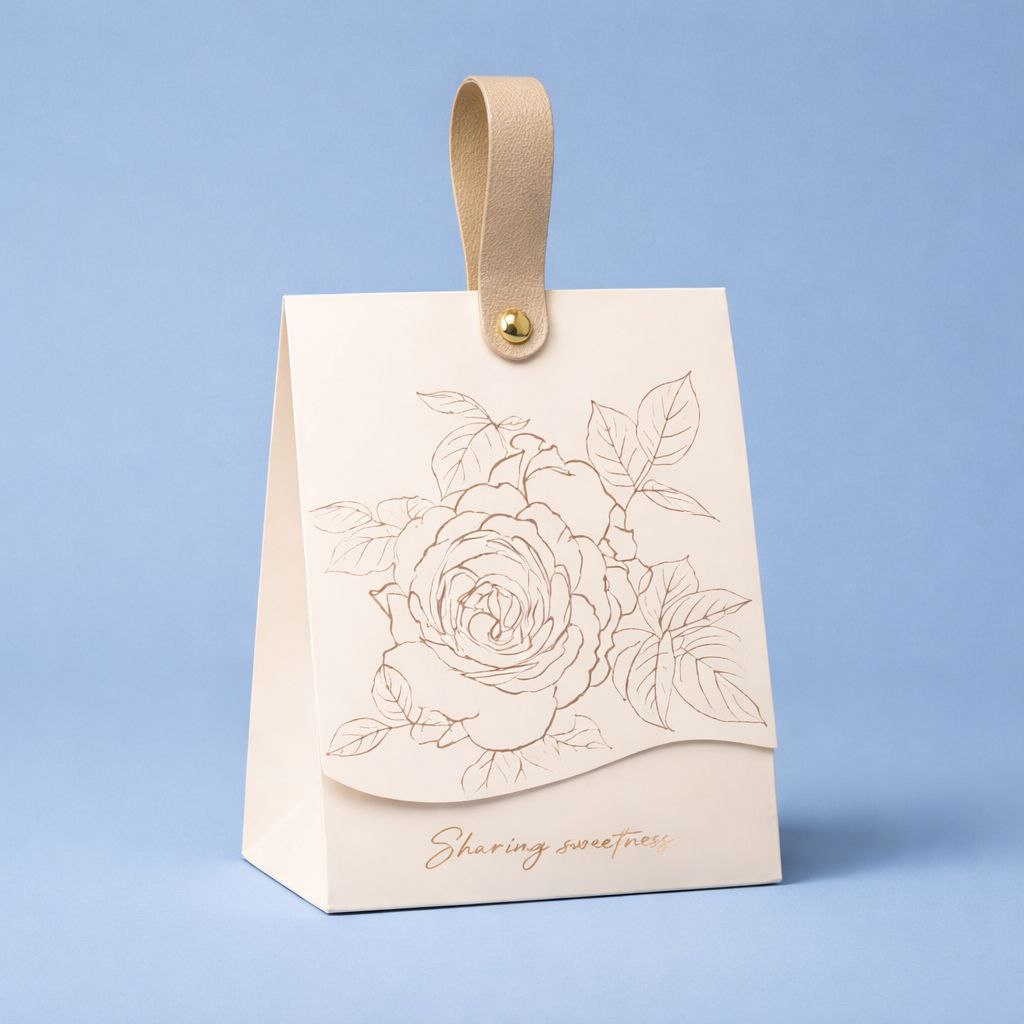 Gift Bag with Ribbon Handle | Trapezoid Design | Floral & Botanical