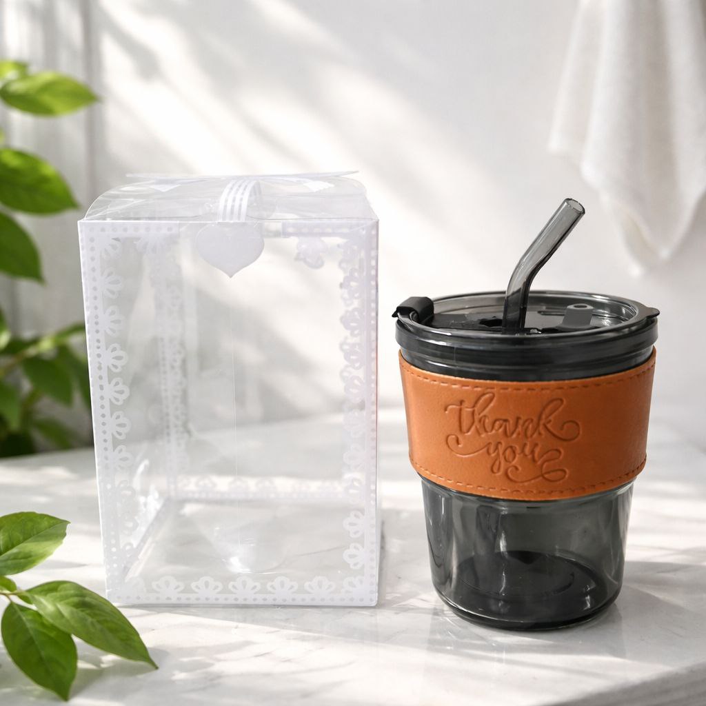 Wedding Door Gift | Premium Travel Glass Tumbler with Straw