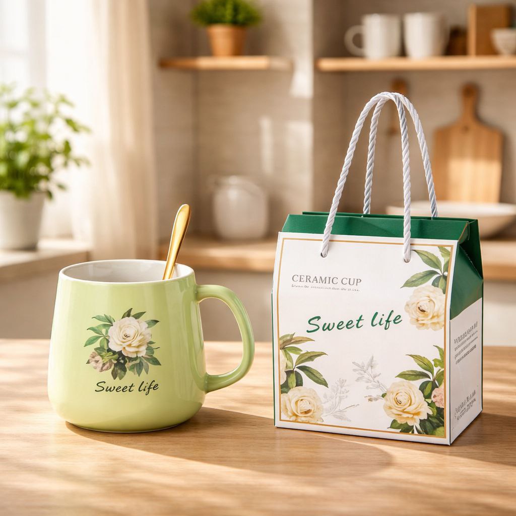 Wedding Door Gift | Premium Floral Inspired Ceramic Drinking Cup Gift Set