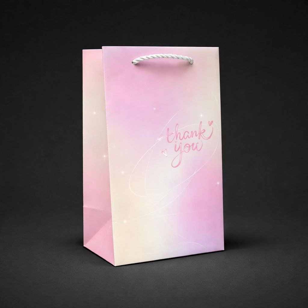 Gift Bag with Rope Handle | Thank You | Marble & Watercolor Collection
