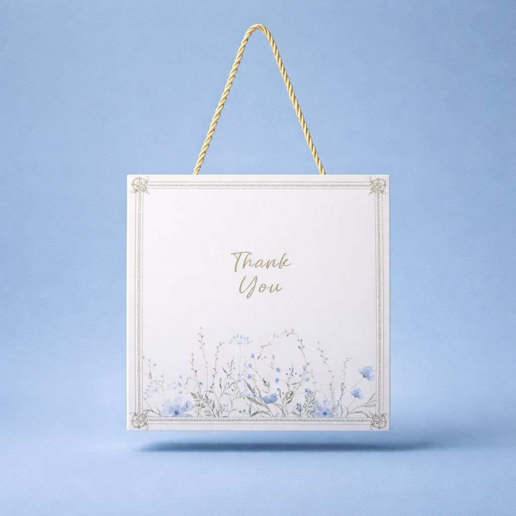 Wedding Door Gift | Crystal Glass Plate with Blue Floral Gift Box