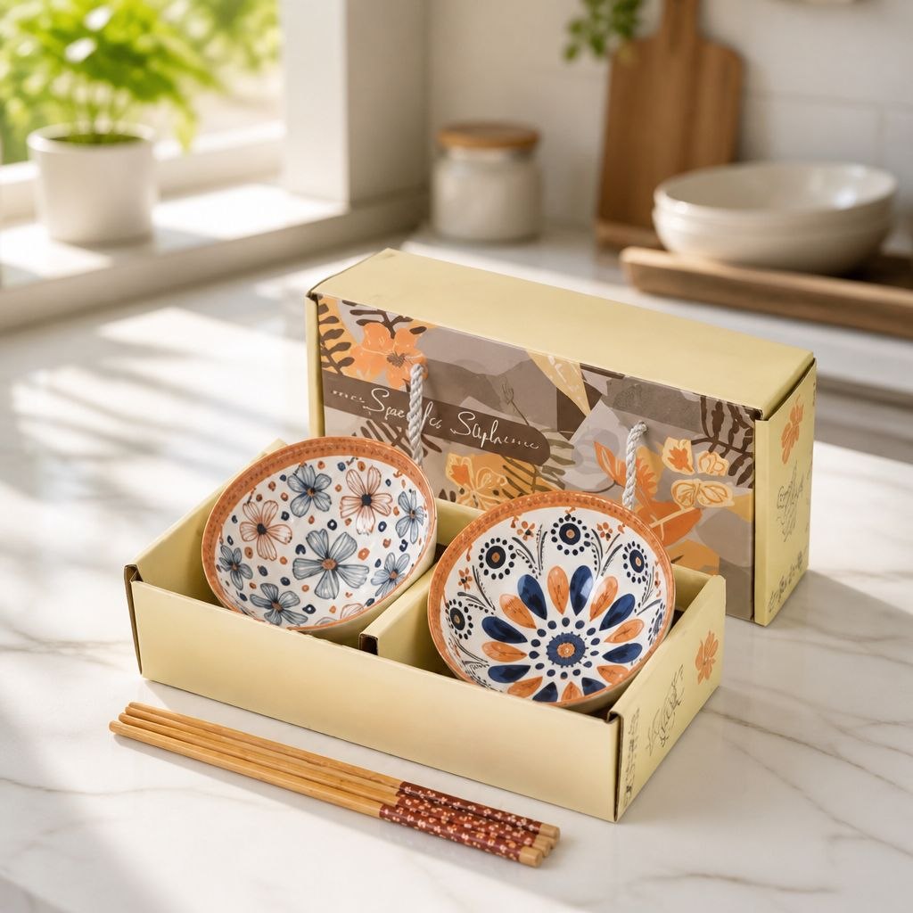 Wedding Door Gift | Timeless Premium Ceramic Bowl 2-Piece Gift Set