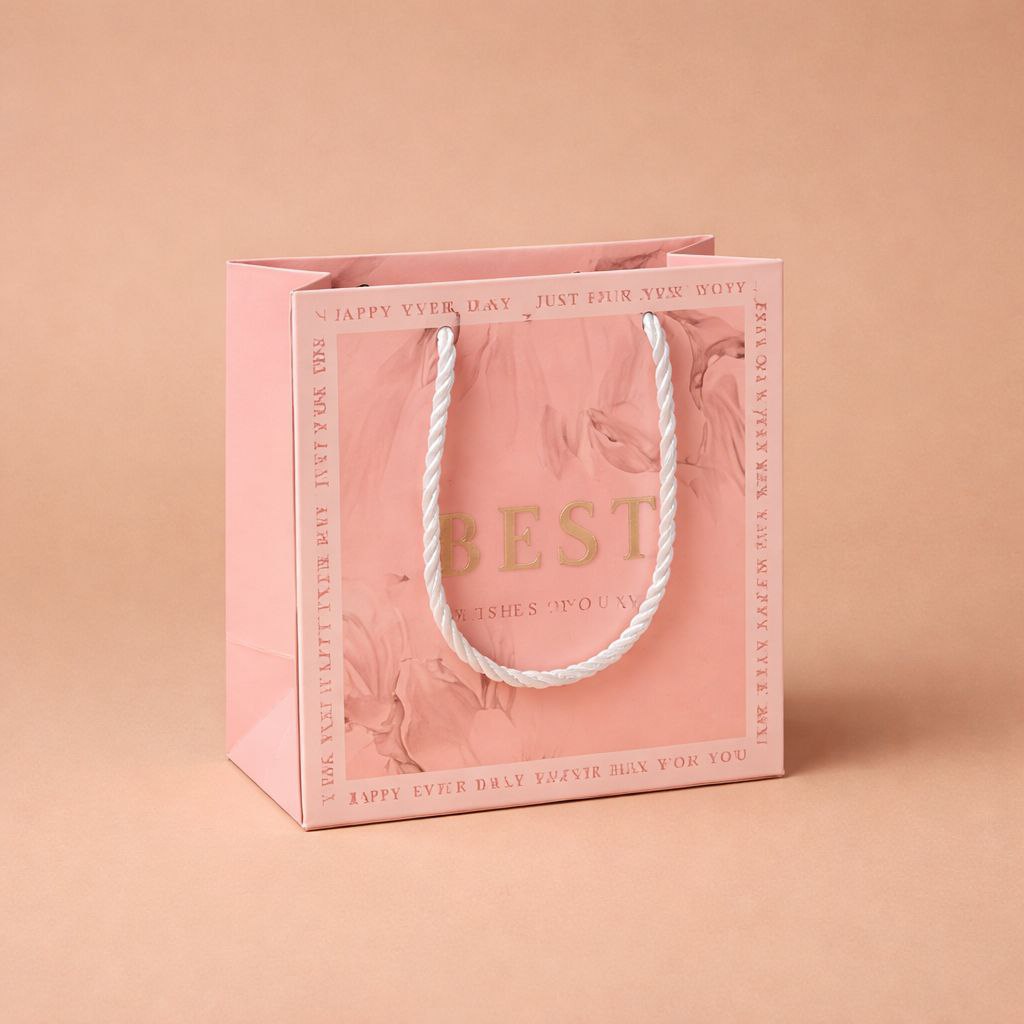 Gift Bag with Handle | Best Wishes To You | Marble & Floral Design