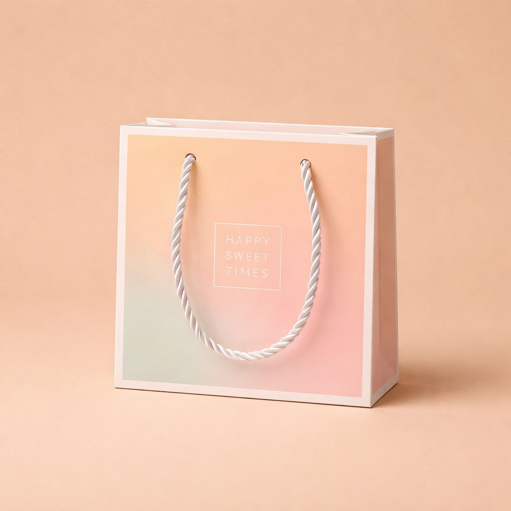 Gift Bag with Handle | Happy Sweet Times | Gradient Ombre & Gold Foil