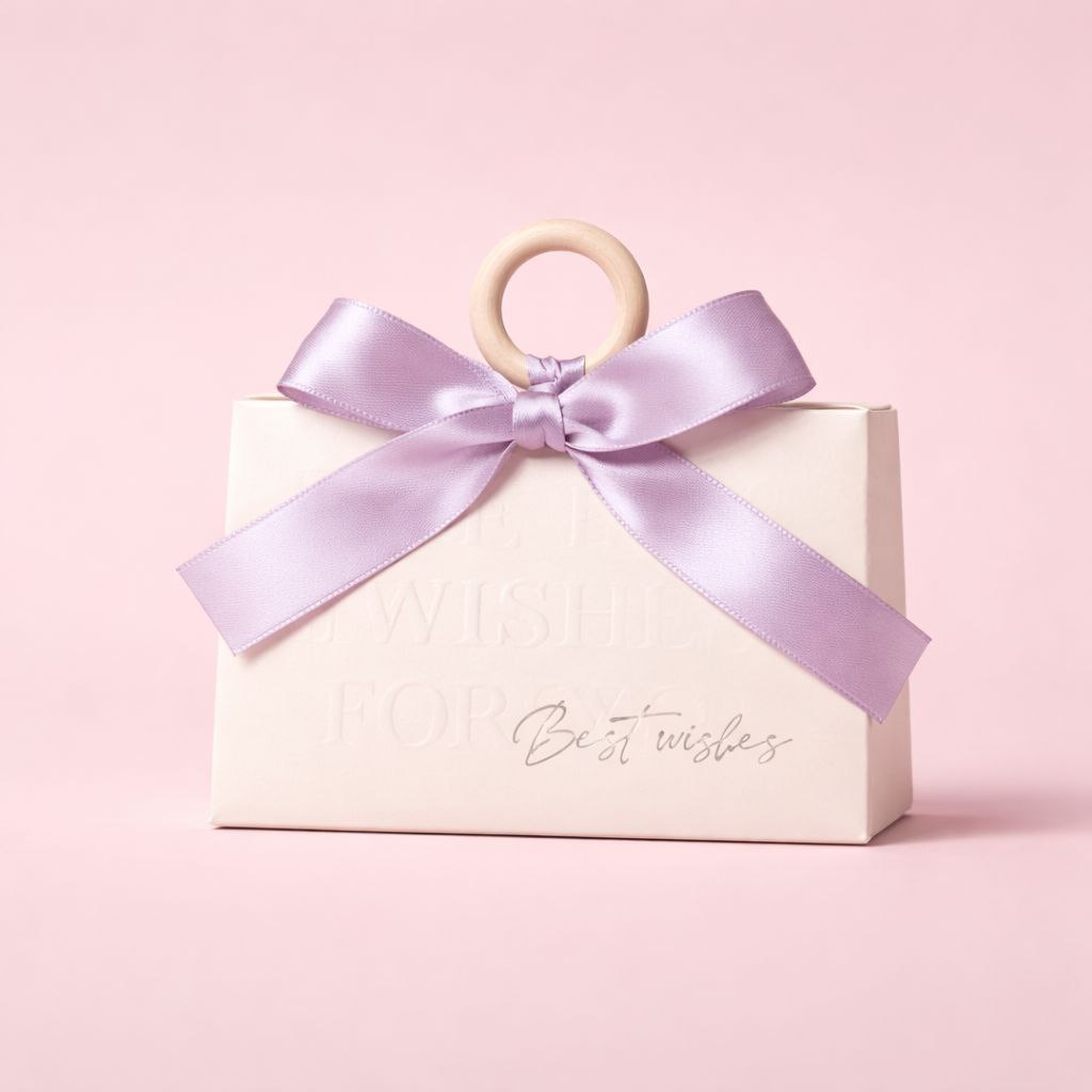 Gift Bag with Ribbon Handle | Best Wishes | Ivory & Lavender