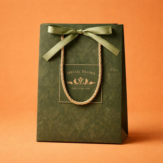 Gift Bag with Satin Bow | Special Thanks | Embossed Damask