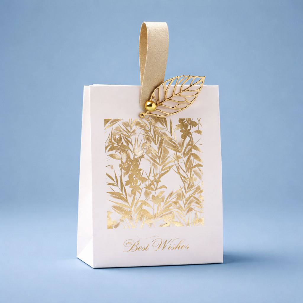 Gift Bag with Ribbon Handle | Trapezoid Design | Floral & Botanical