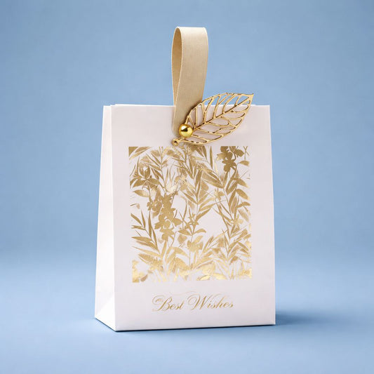 Gift Bag with Ribbon Handle | Trapezoid Design | Floral & Botanical