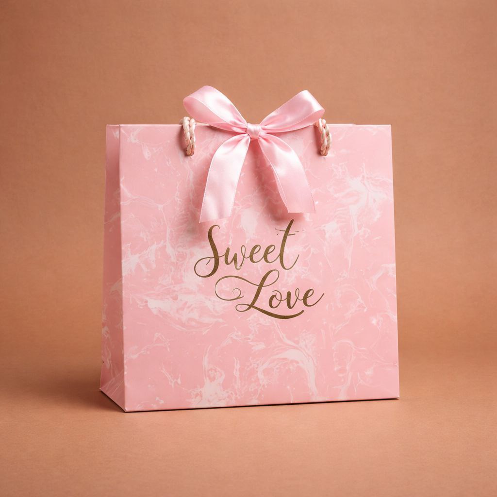 Square Gift Bag with Rope Handle | Sweet Love & Special Gift