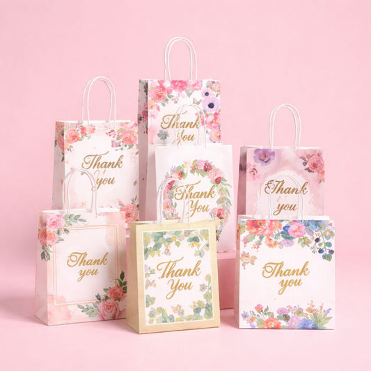 Gift Bag with Handle | Thank You | Watercolor Floral Collection