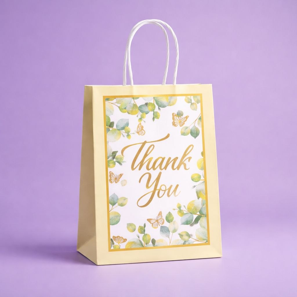 Gift Bag with Handle | Thank You | Watercolor Floral Collection
