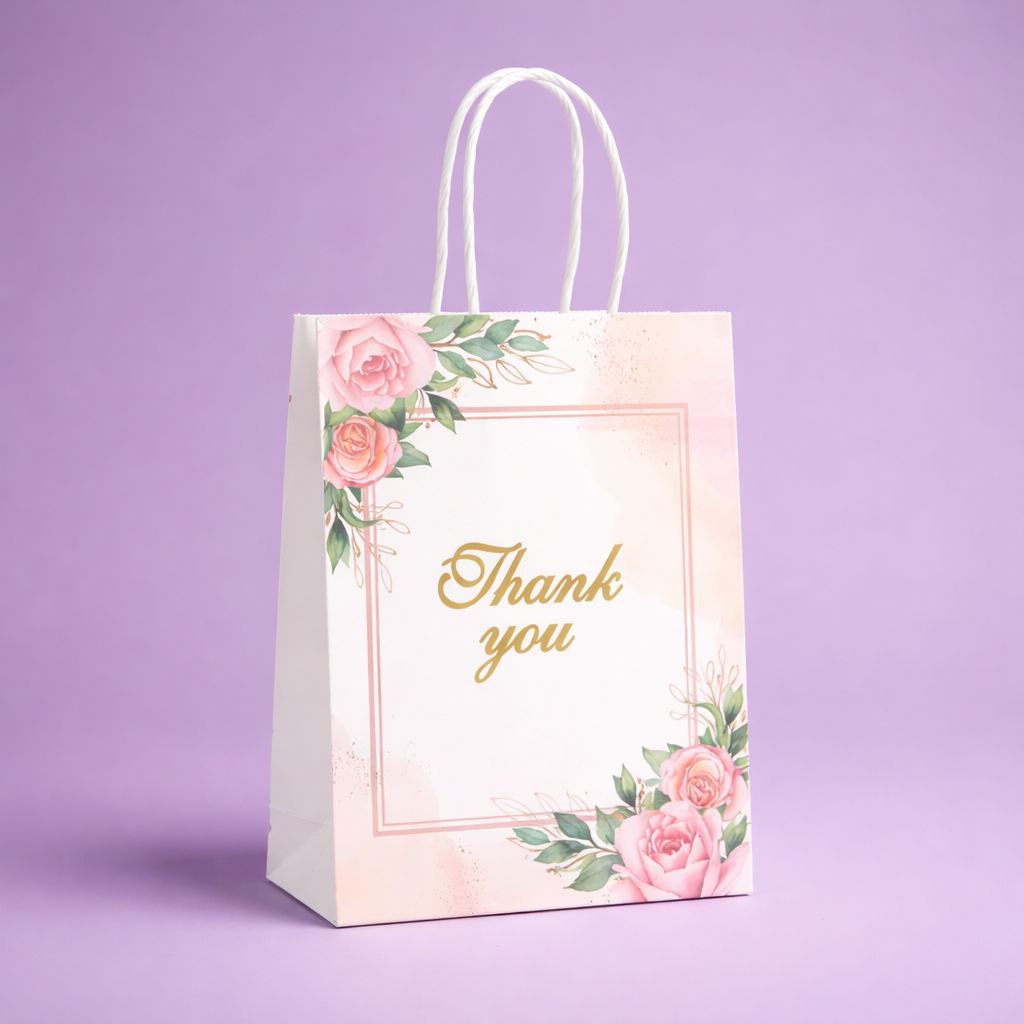 Gift Bag with Handle | Thank You | Watercolor Floral Collection