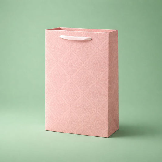 Gift Bag with Handle | Embossed Damask Pattern | Classic Elegance
