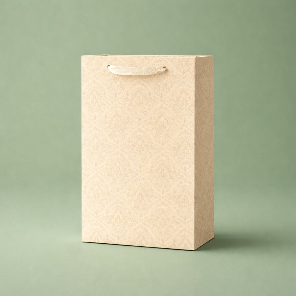 Gift Bag with Handle | Embossed Damask Pattern | Classic Elegance