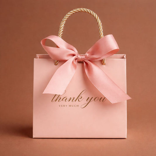 Gift Bag with Satin Bow | Thank You Very Much | Soft Pink