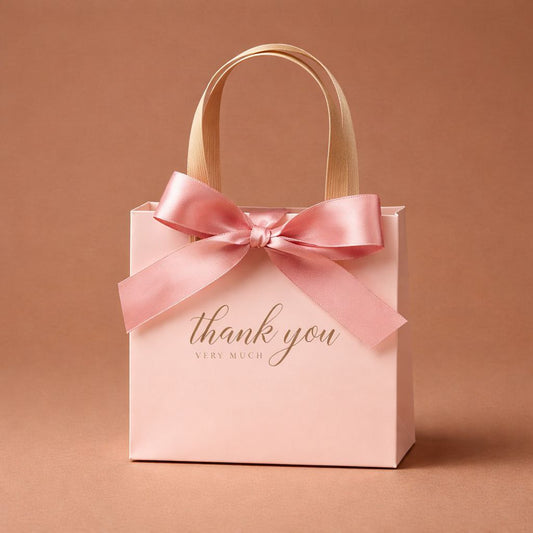 Gift Bag with Satin Bow | Thank You Very Much | Soft Pink