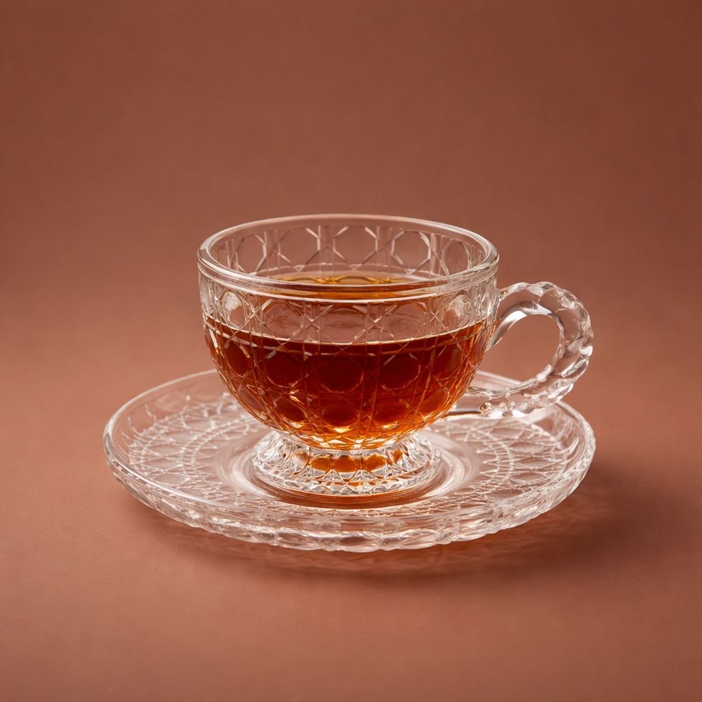 Wedding Door Gift | Crystal-Cut Glass Tea Cup & Saucer Gift Set