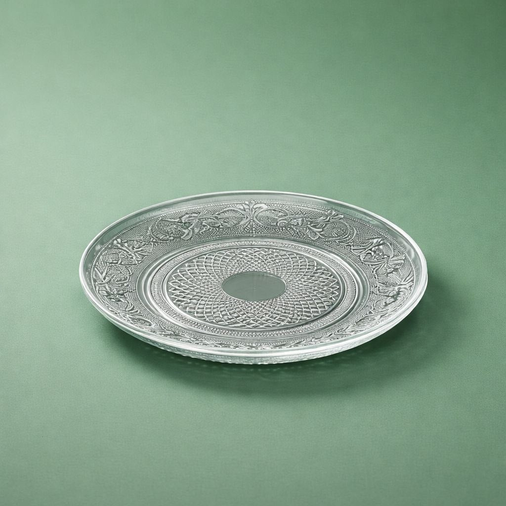 Wedding Door Gift | Crystal Glass Plate with Blue Floral Gift Box