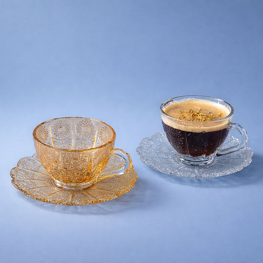 Wedding Door Gift | Vintage Glass Tea Cup & Saucer Gift Set