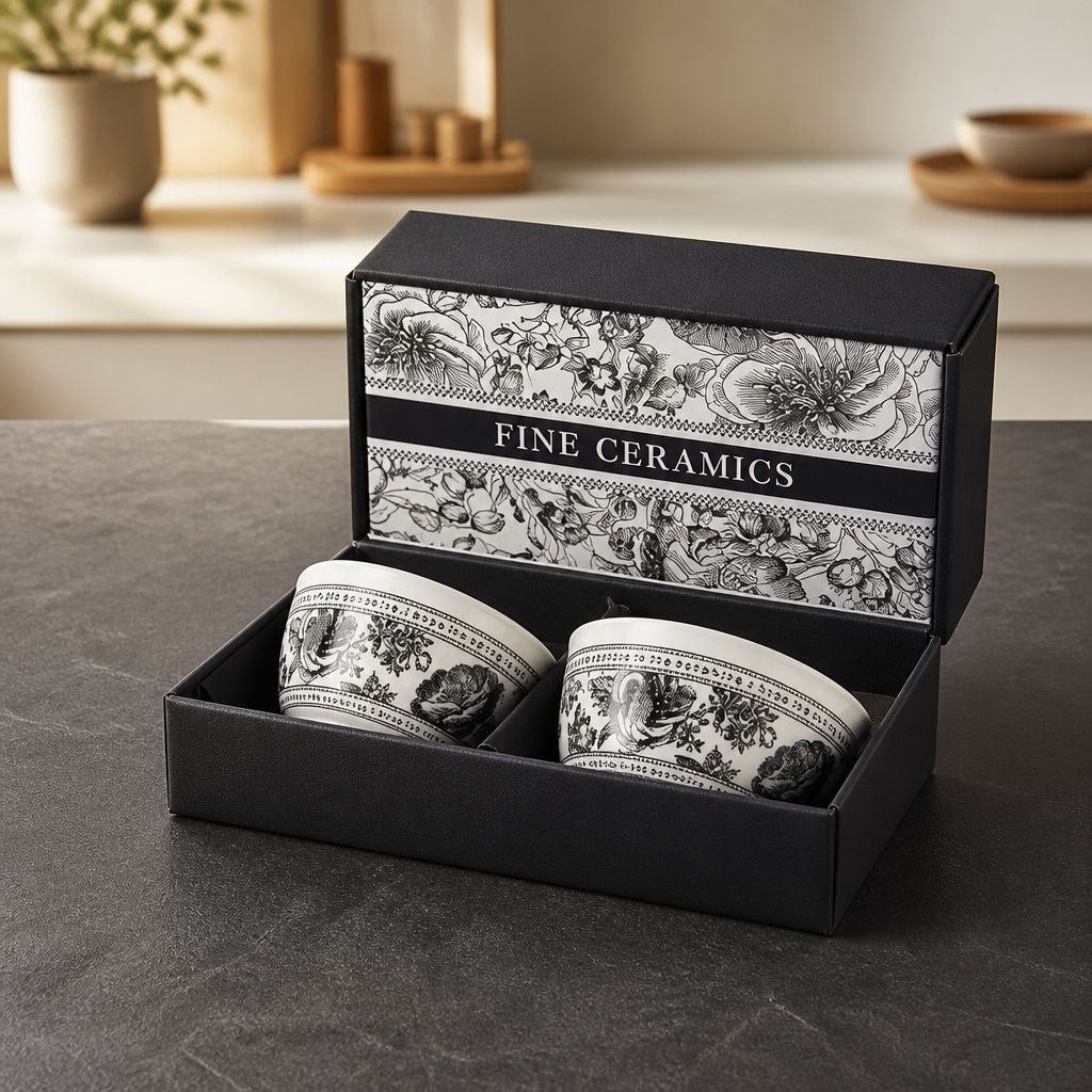 Wedding Door Gift | Timeless Premium Ceramic Bowl 2-Piece Gift Set