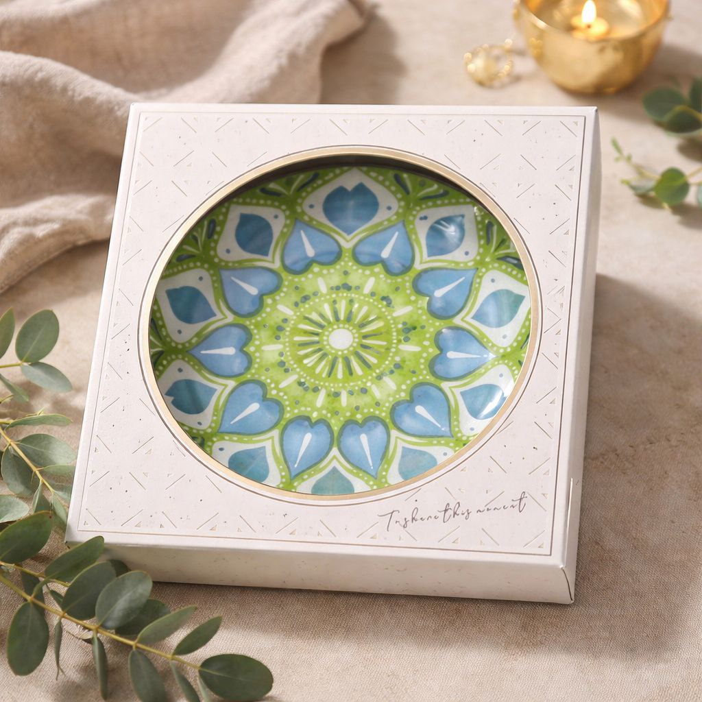 Wedding Door Gift | Patterned Ceramic Plate with Gift Box