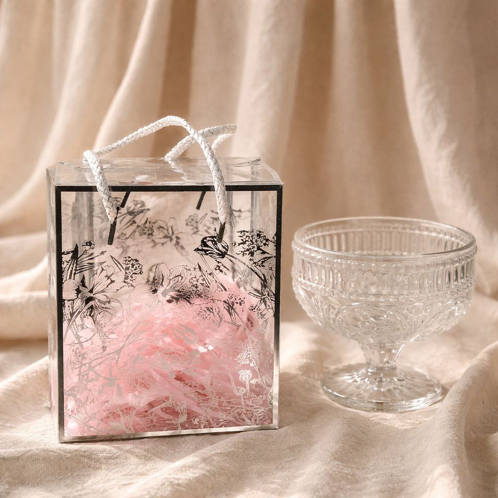 Wedding Door Gift | Elegant Crystal Dessert Bowl with Gift Box