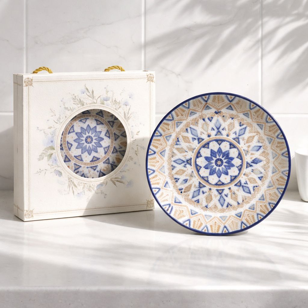 Wedding Door Gift | Premium Patterned Ceramic Plate Gift Set
