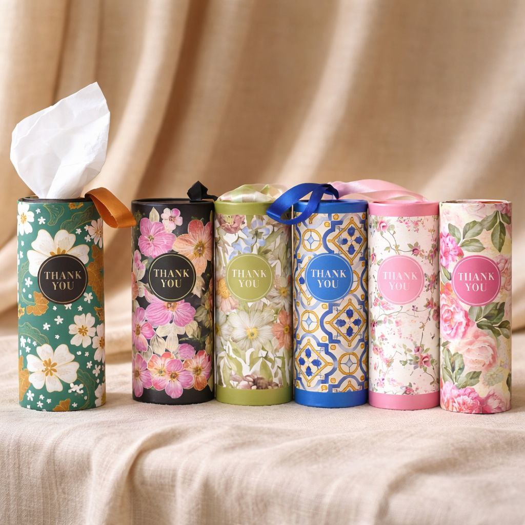 Wedding Door Gift | Premium Floral Tissue Holder Gift Set