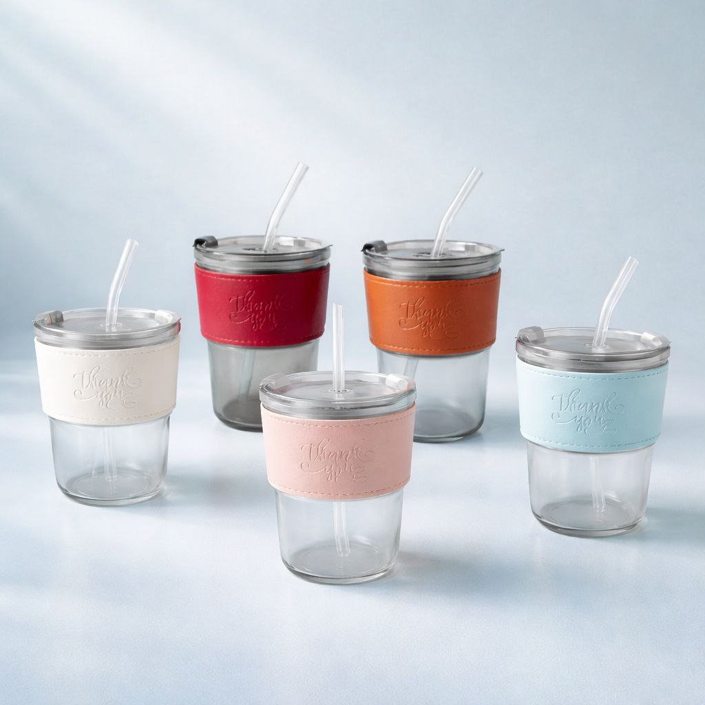 Wedding Door Gift | Premium Travel Glass Tumbler with Straw