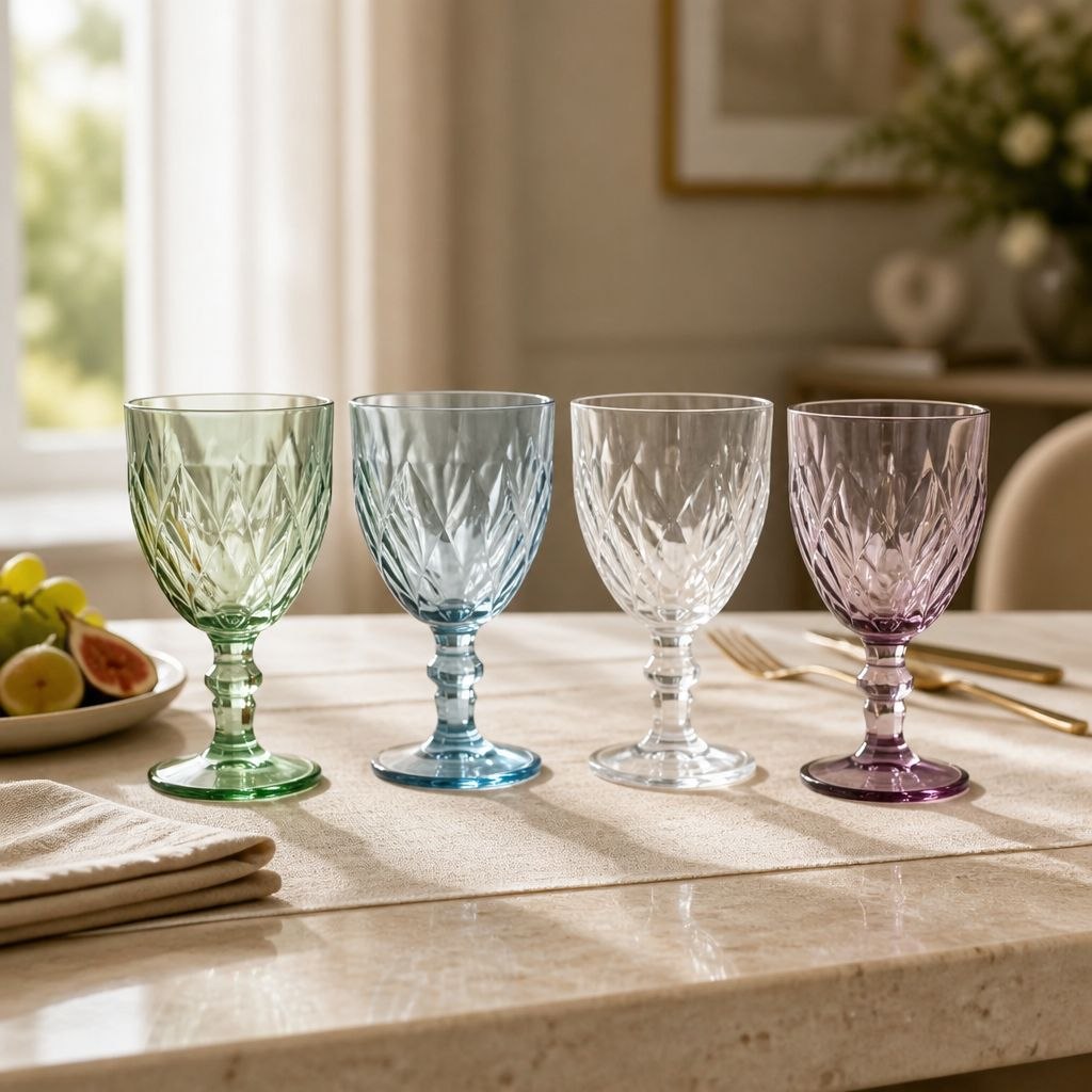 Wedding Door Gift | Vintage Diamond-Cut Wine Glass with PVC Gift Box