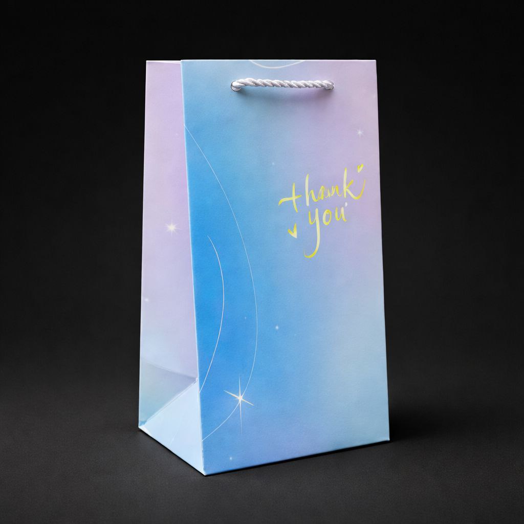 Gift Bag with Rope Handle | Thank You | Marble & Watercolor Collection