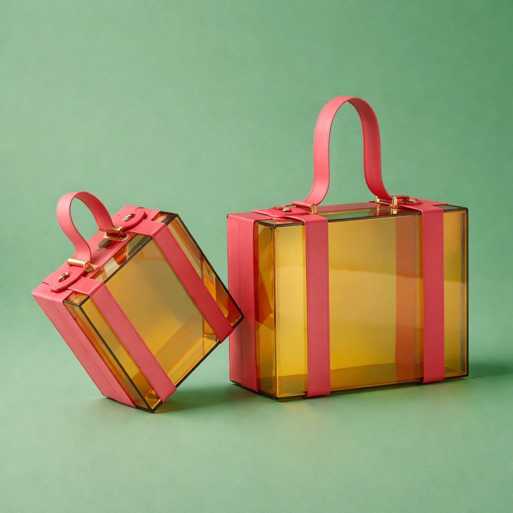 Rectangular Gift Box with Transparent Sides | Embossed Damask