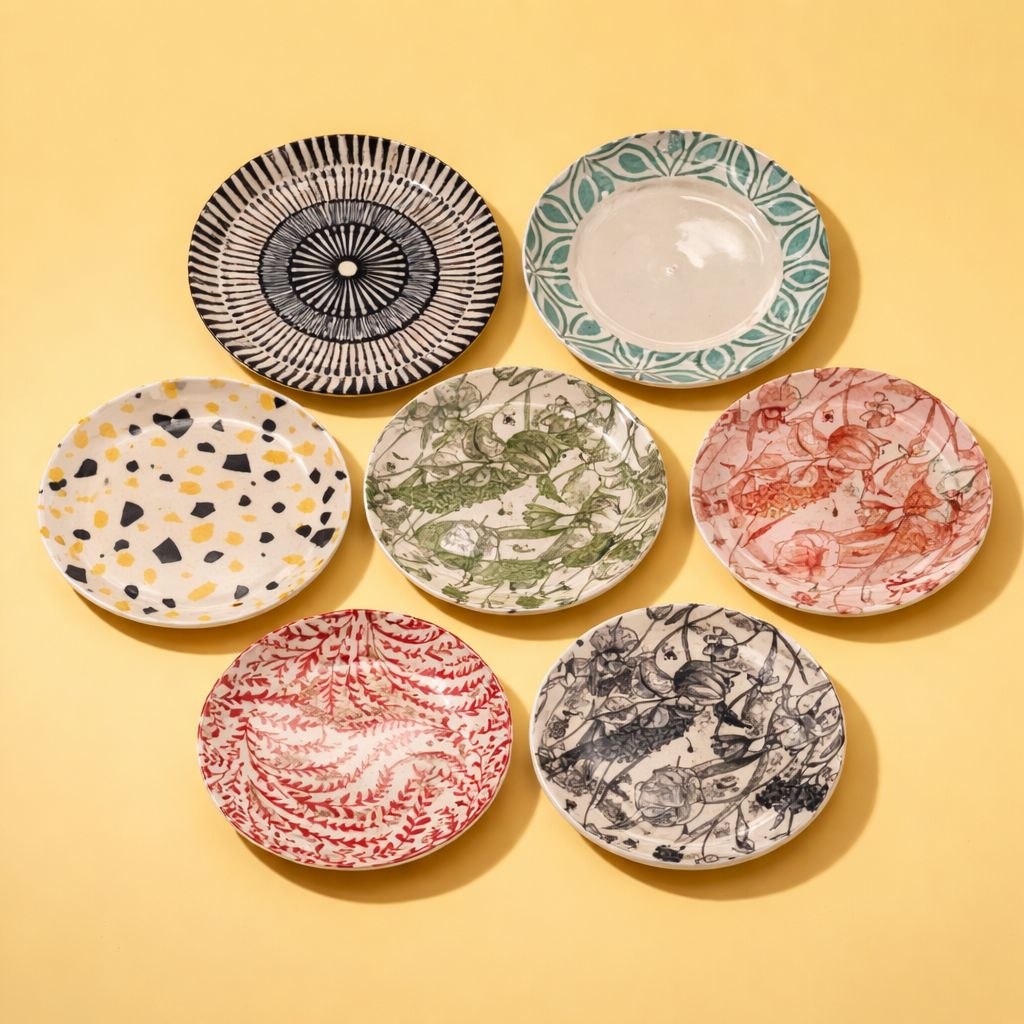 Wedding Door Gift | Artistic Ceramic Plate with Gold Octagonal Gift Box