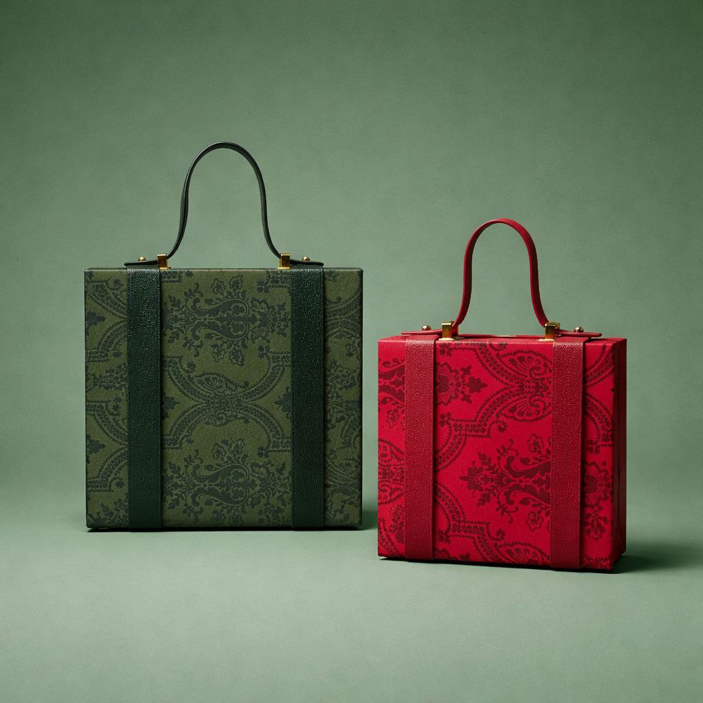 Rectangular Gift Box with Transparent Sides | Embossed Damask