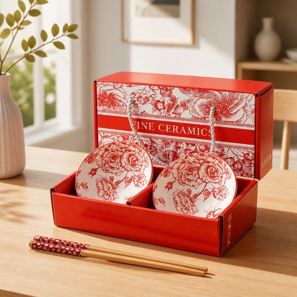 Wedding Door Gift | Timeless Premium Ceramic Bowl 2-Piece Gift Set