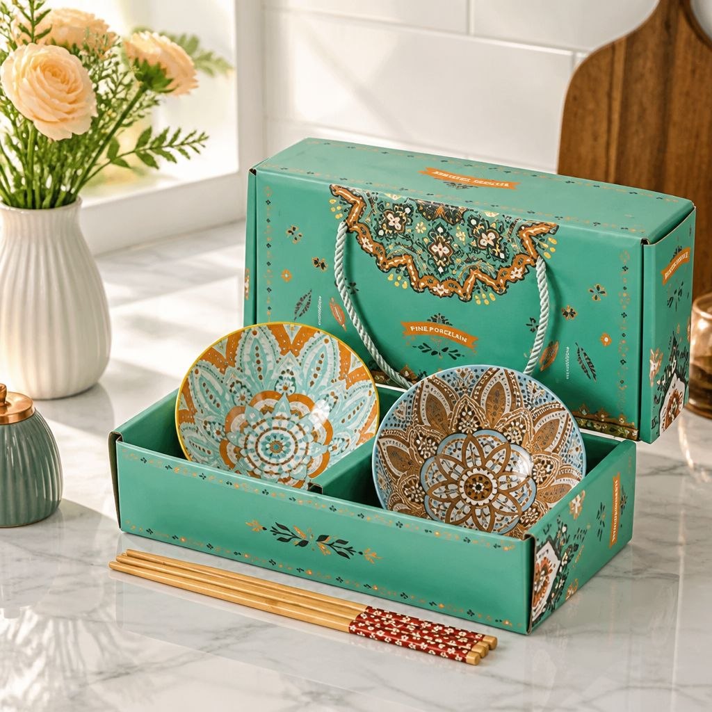 Wedding Door Gift | Timeless Premium Ceramic Bowl 2-Piece Gift Set