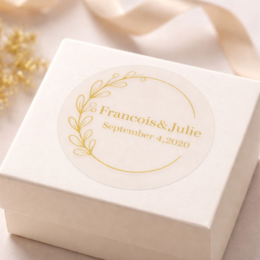 Customizable Sticker | Gold Foil Monogram | Elegant Botanical