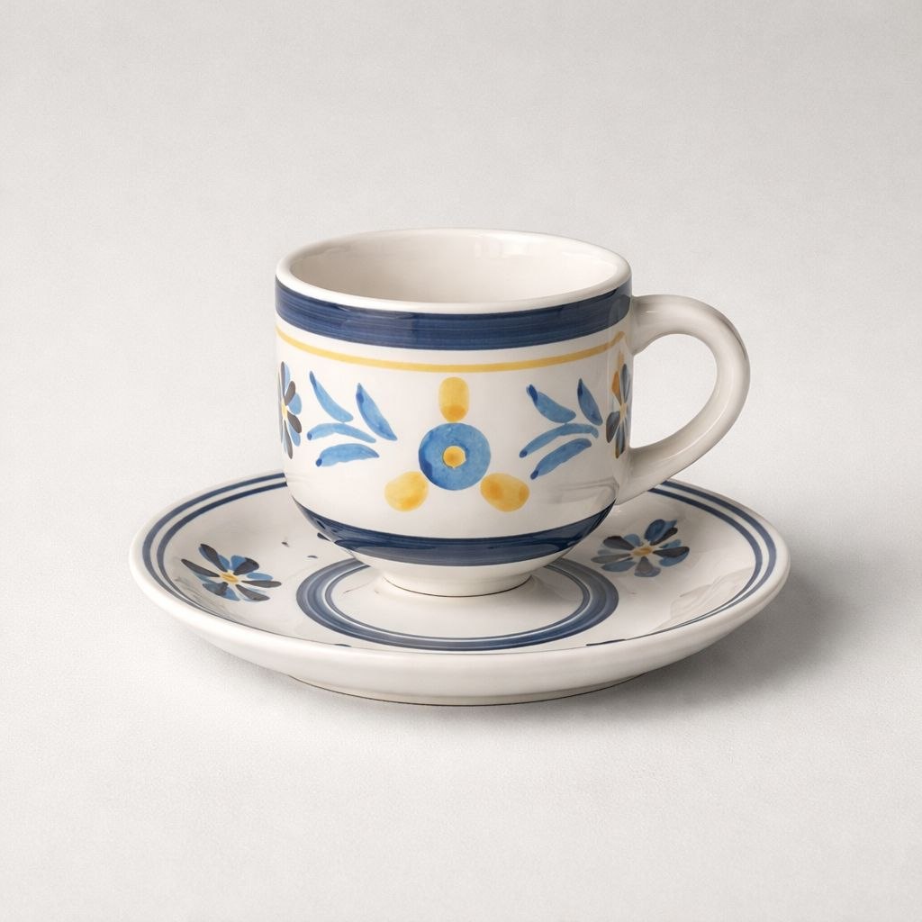 Wedding Door Gift | Hand-Painted Ceramic Tea Cup & Saucer Gift Set