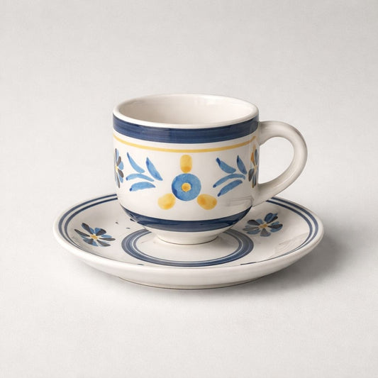 Wedding Door Gift | Hand-Painted Ceramic Tea Cup & Saucer Gift Set